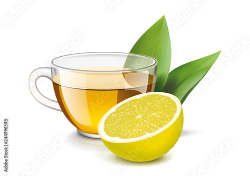 Cup of tea with lemon 