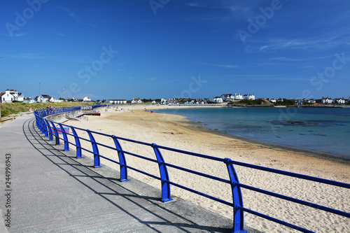 The beautiful sandy beach at Trearddur Bay on Anglesey in North Wales
