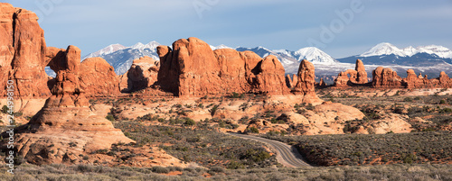Garden of Eden with Scenic Road winding through vast Monoliths and Arches photo