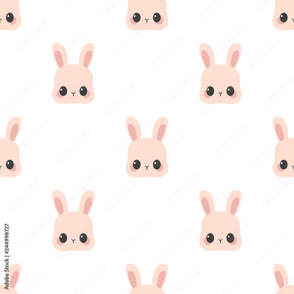Cute rabbit face simple pattern