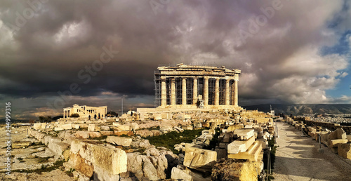 athens/greece january 21 2019 : Acropolis of athens one of the 7 wonders of the world,