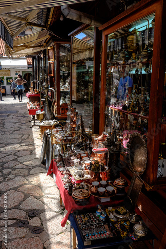 Kazandžiluk Street - the ancient coppersmith market in Sarajevo - a souvenir hunter's heaven.