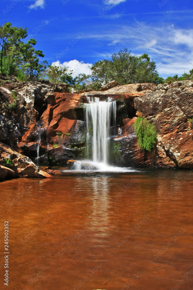Brazilian waterfalls in Minas Gerais. The largest fresh water reserve on the planet Brazilian waterfalls in Minas Gerais. The largest fresh water reserve on the planet