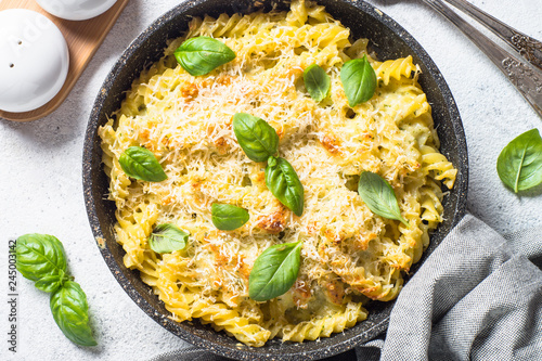 Mac and cheese traditional american macaroni casserole photo