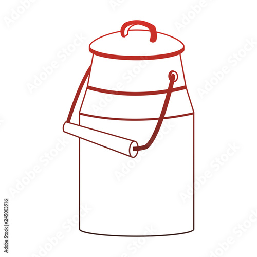 Milk can isolated red lines