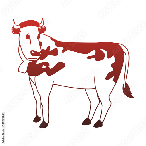 Milch cow cartoon red lines