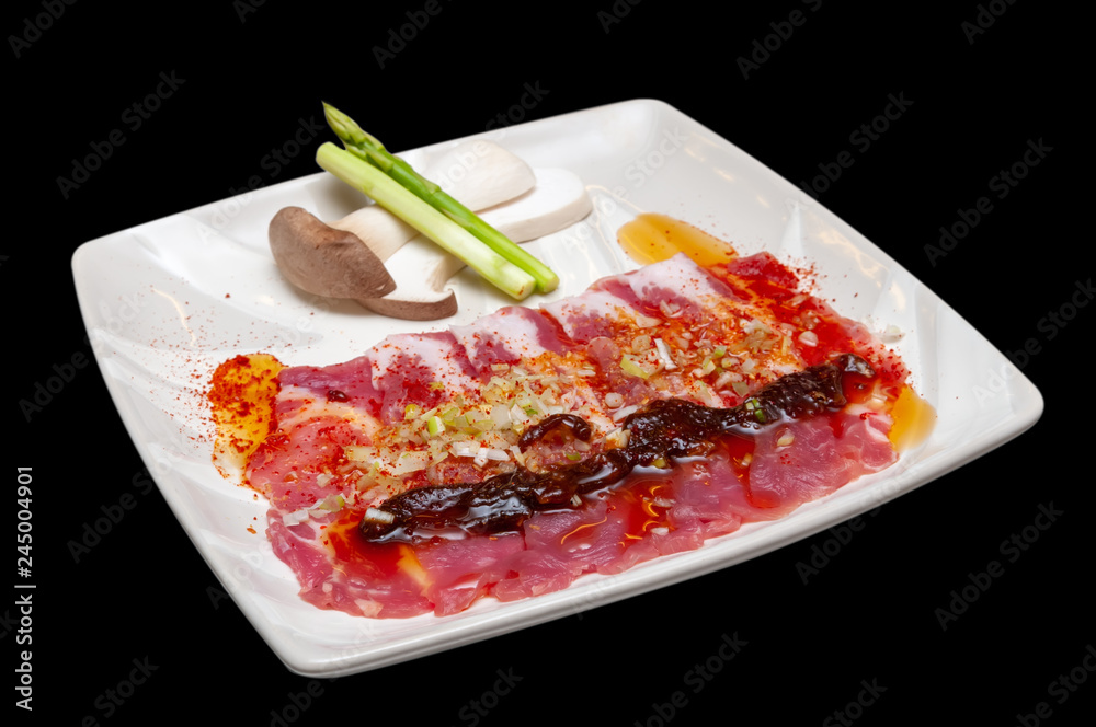 Japanese pork yakiniku menu. Japanese pork yakiniku menu.