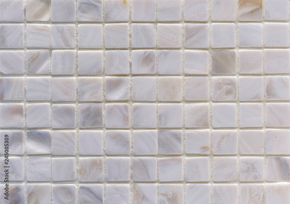 Mosaic tiles in the interior of the bathroom. Background of ceramic tiles mosaic. Mosaic tiles in the interior of the bathroom. Background of ceramic tiles mosaic.