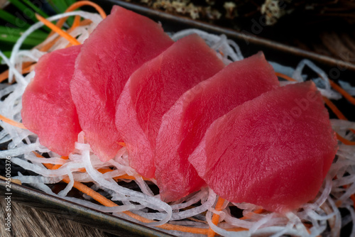 Tuna sashimi Japanese style.