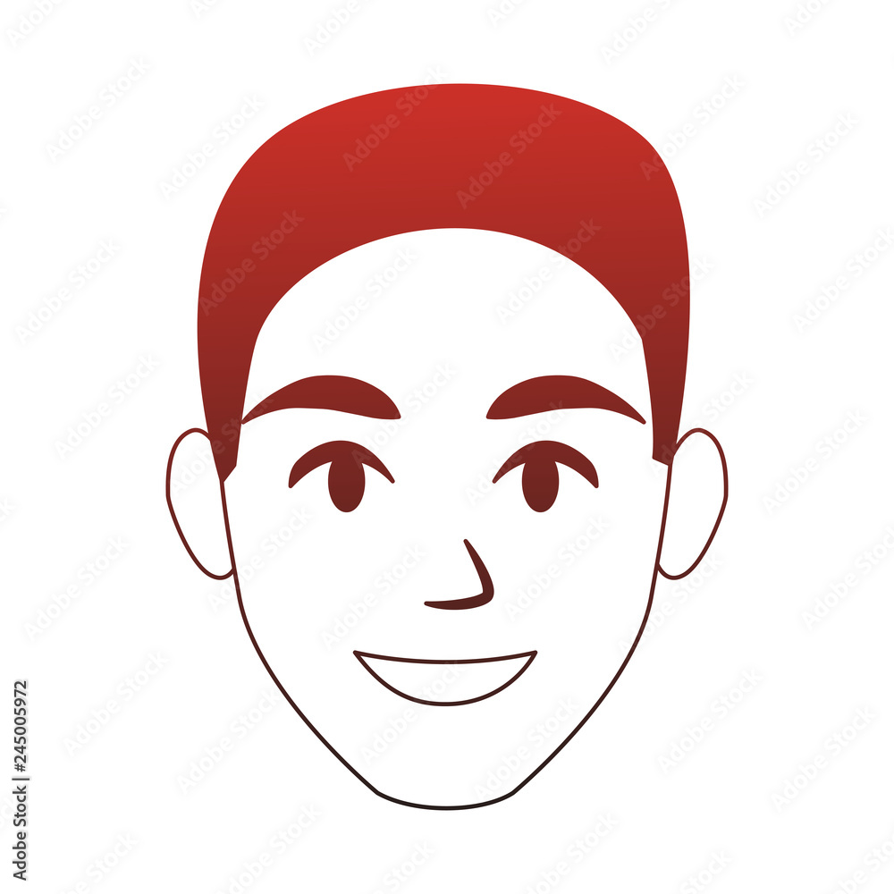 Young man faceless cartoon red lines Young man faceless cartoon red lines