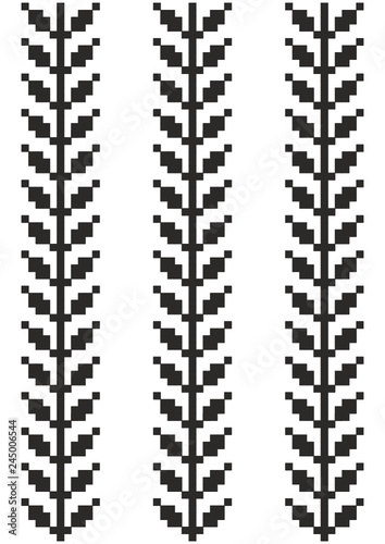 Seamless Scandinavian Pattern with Leaves. Hygge Style.