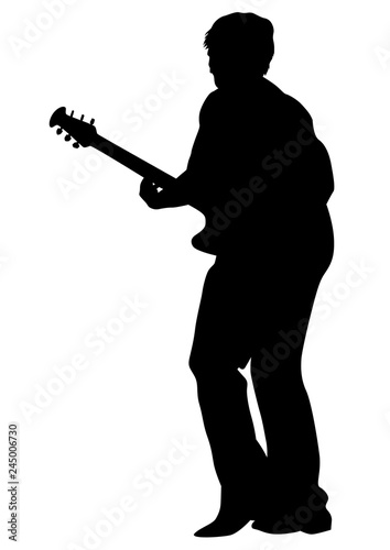 Guitar rock band on a white background