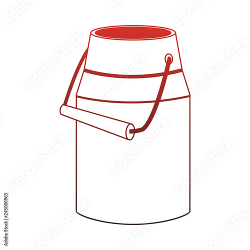 Milk can isolated red lines