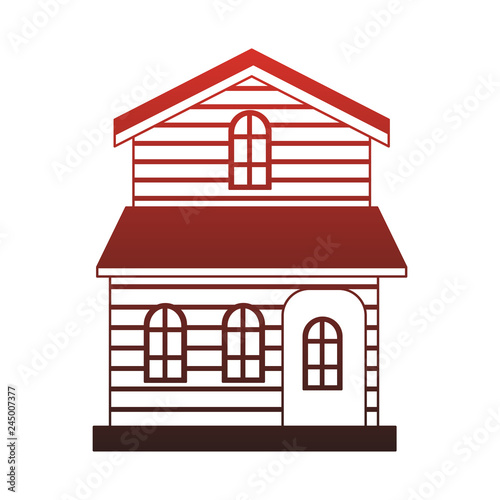 Wooden house real estate red lines
