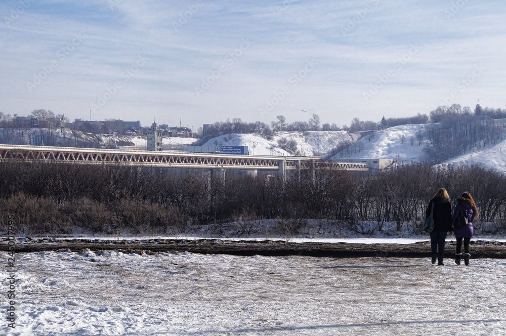 Obraz premium river in winter