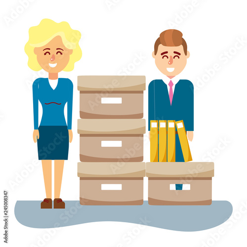 business coworkers executives cartoon