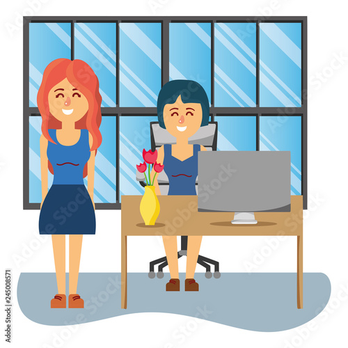 business coworkers executives cartoon