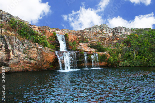 Brazilian waterfalls in Minas Gerais. The largest fresh water reserve on the planet