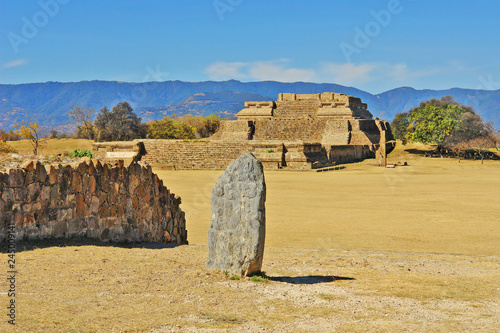 Monte Albán- a large pre-Columbian archaeological site  in  Mexican state of Oaxaca 
