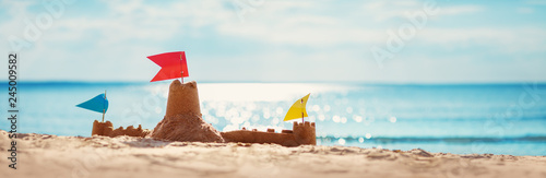 Photography Sandcastle on the sea in summertime