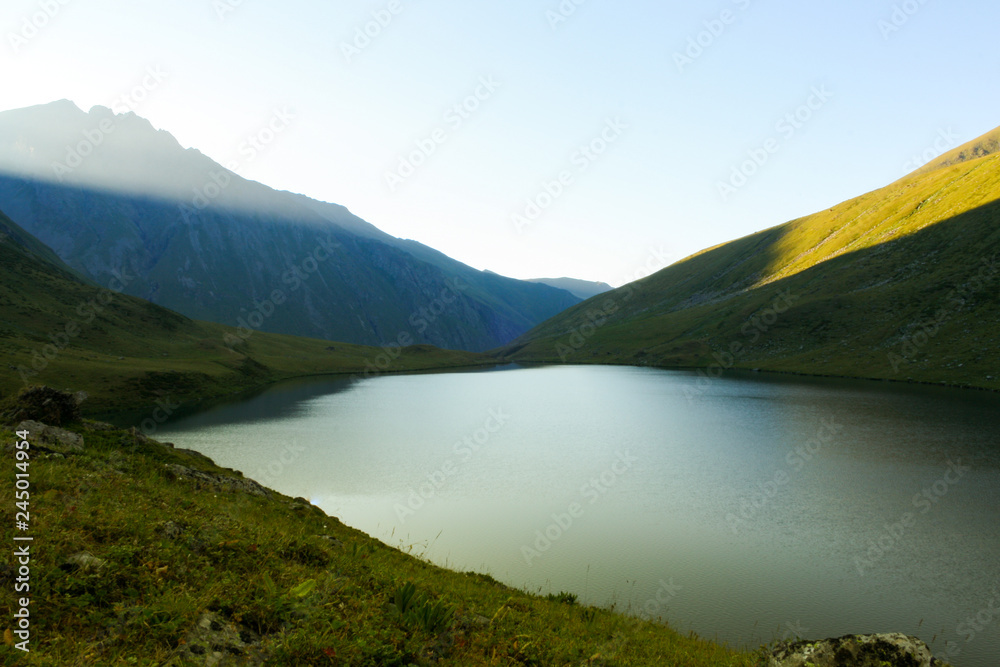 lake in Caucasus mountains 