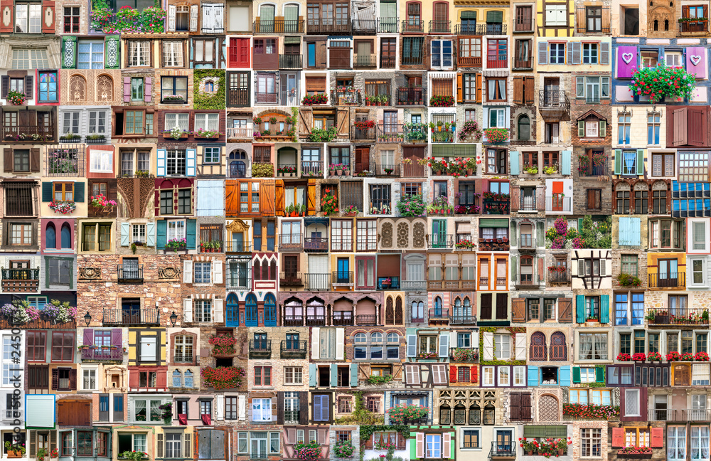 Collage of windows of every world