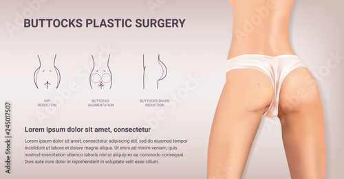 Buttock augmentation banner concept.