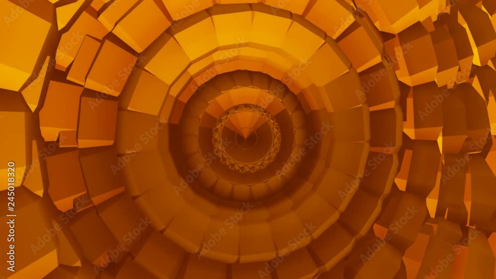 Abstract animated video with concentric rings rotating around the ...