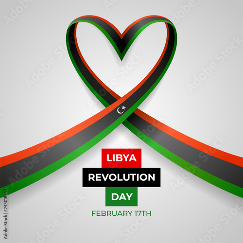 State of Libya Revolution Day Vector Template Design Illustration photo