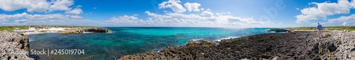 360 degree panorama of the east coast of Cozumel  Mexico and El Mirador.