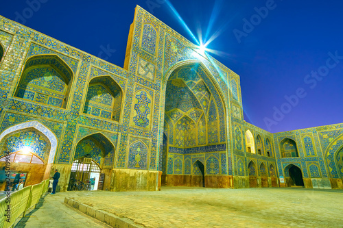 The large iwan of the main prayer hall of Shah Mosue in Isfahan, Iran photo