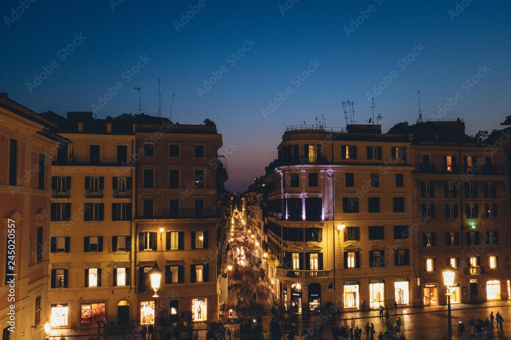 night view of Rome Italy 
