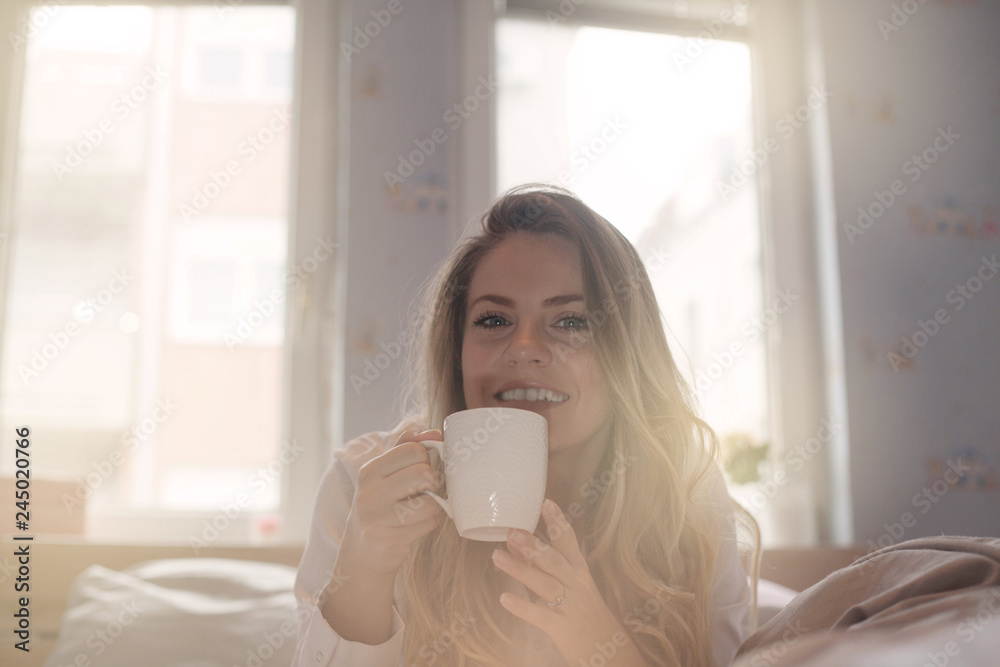 She always has her morning coffee. She always has her morning coffee.