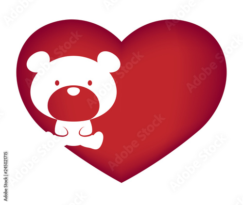 Illustrations of bear action logo on white background, Animals vector of isolated a cute bear icon