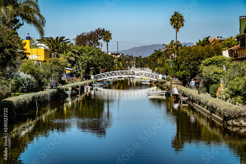 foot bridge over canal, Venice, Los Angeles, California