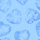 Seamless pattern with crystal hearts . Romantic Wallpaper, textiles, clothing, wrapping paper. Vector illustration in sketch style. Valentine's day.