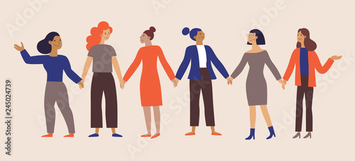 Vector illustration with charcters - feminist movement