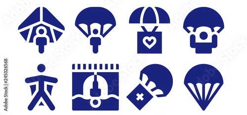  parachute icon set