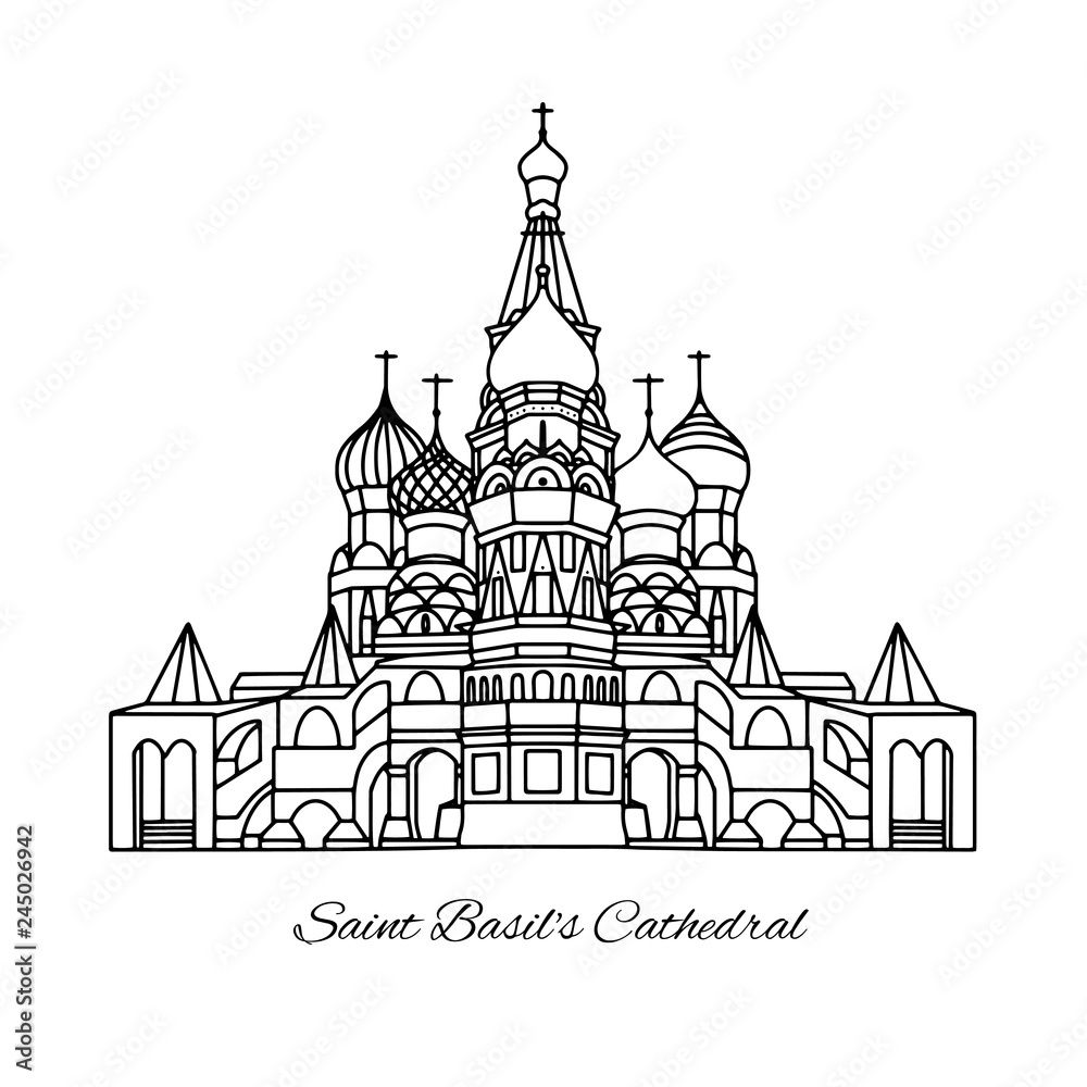 The Most Famous cathedral In Moscow, Saint Basil's Cathedral, Ru
