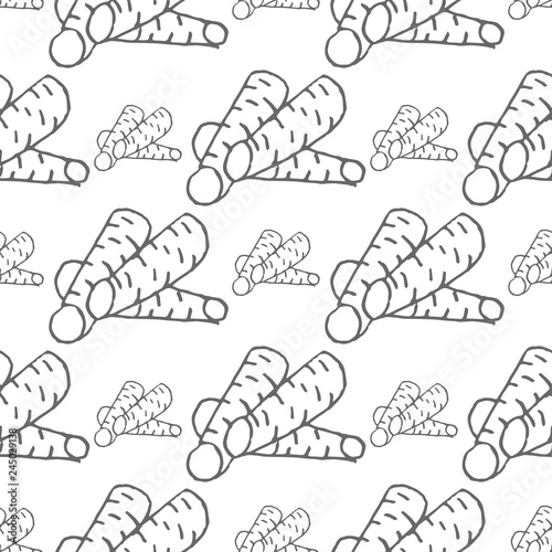 carrot vector seamless pattern isolated on white background