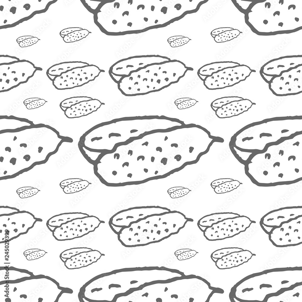 cucumber vector seamless pattern isolated on white background