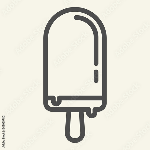 Stick ice cream line icon. Dessert vector illustration isolated on white. Popsicle outline style design, designed for web and app. Eps 10.