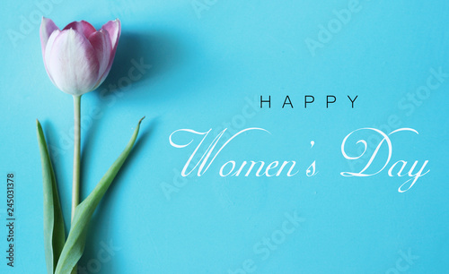 Happy women's day greeting card with flowers.