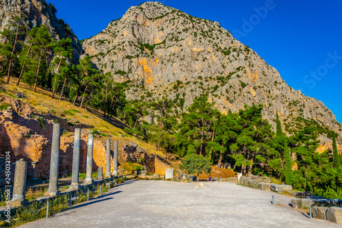 Ruins of ancient Delphi in Greece photo