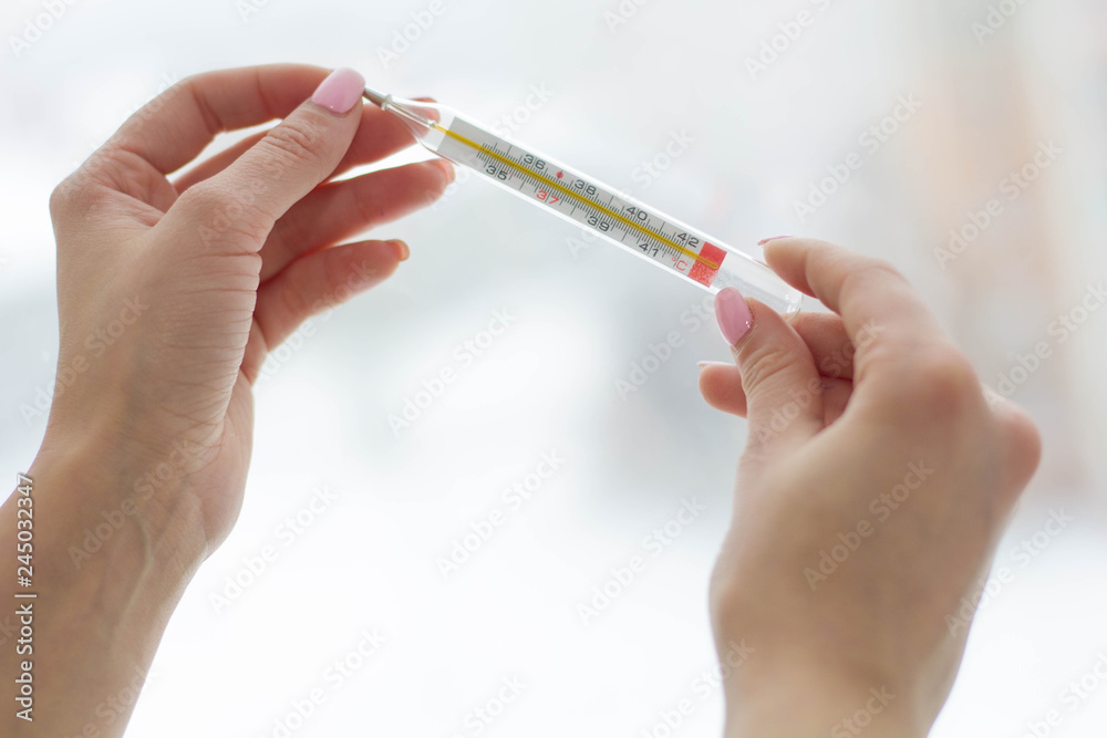 thermometer as scene medical instrument measurements of the temperature body