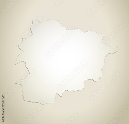 Andorra map old paper background vector