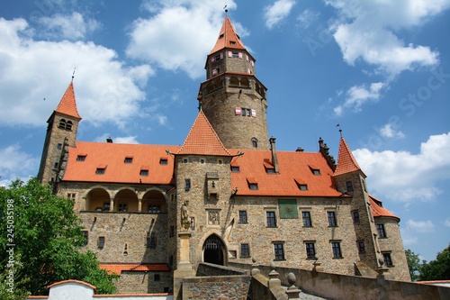 Bouzov Castle (Czech: Hrad Bouzov) is an early 14th-century fortress first mentioned in 1317. The castle has been used in a number of film productions lately, including Arabela, Fantaghirò etc. © Petr