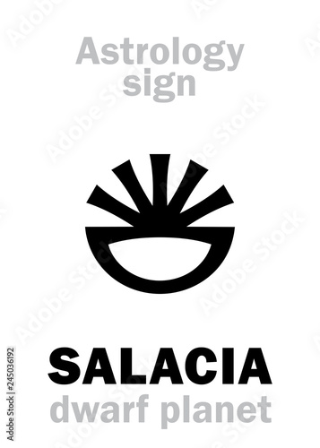 Astrology Alphabet: SALACIA (Amphitrite), Trans-Neptunian dwarf planet. Hieroglyphics character sign (single symbol).