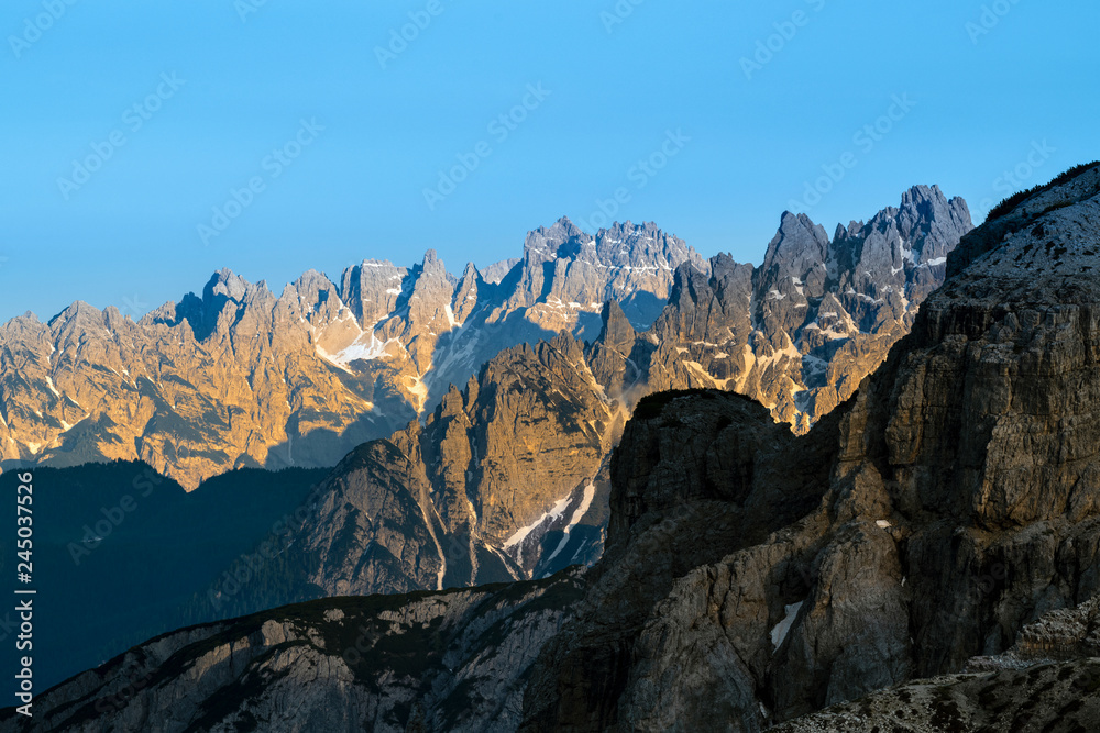 Spring mountains panorama of Italian Alps. Dolomites.