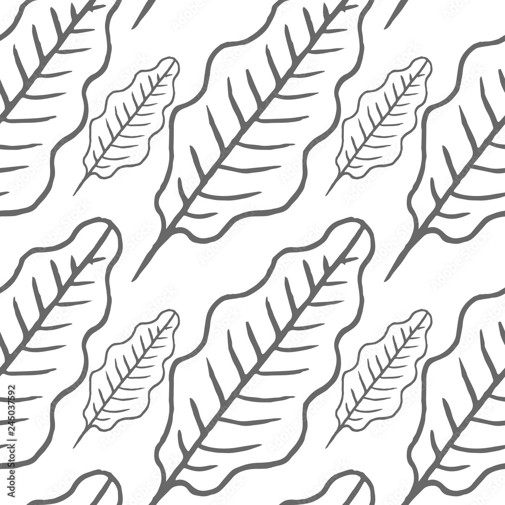 Obraz premium leaf vector seamless pattern isolated on white background